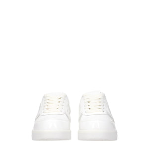 White Leather Low Top Sneakers