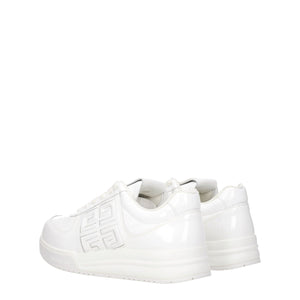White Leather Low Top Sneakers