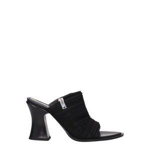 Black Fabric Platform Sandals