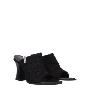 Black Fabric Platform Sandals