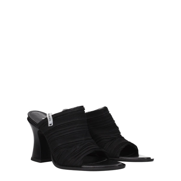 Black Fabric Platform Sandals