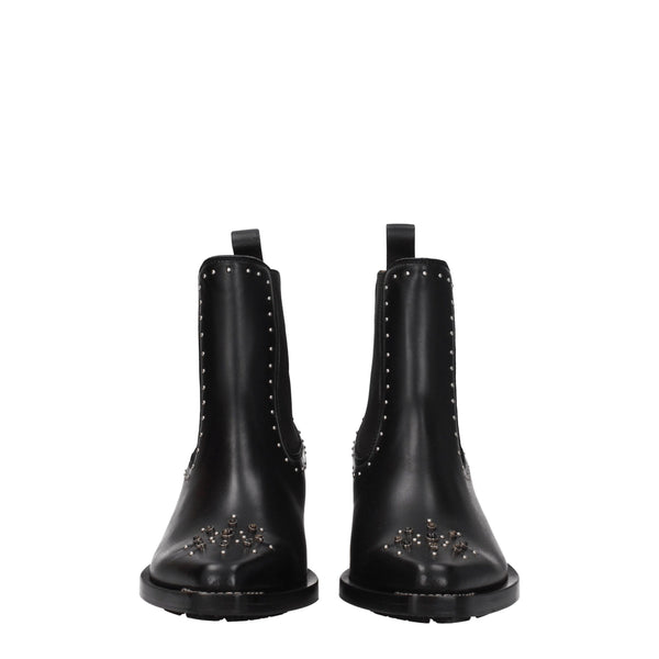 Black Leather Ankle Boots