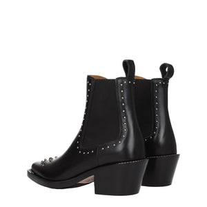 Black Leather Ankle Boots