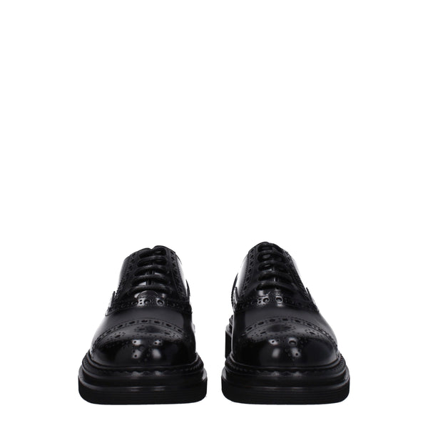 Black Leather Oxfords And Derbies