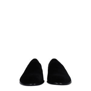 Black Velvet Slip-On Loafers