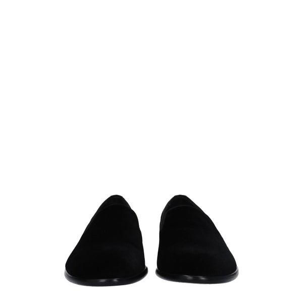 Black Velvet Slip-On Loafers