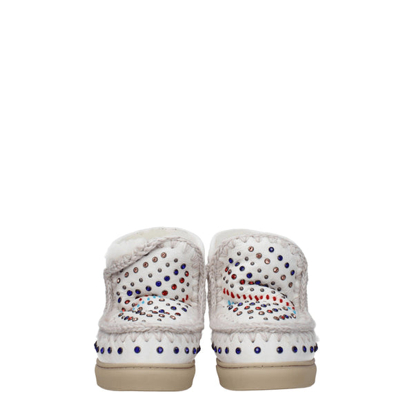 White Leather Ankle Boots