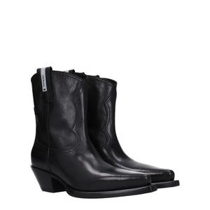 Black Leather Ankle Boots