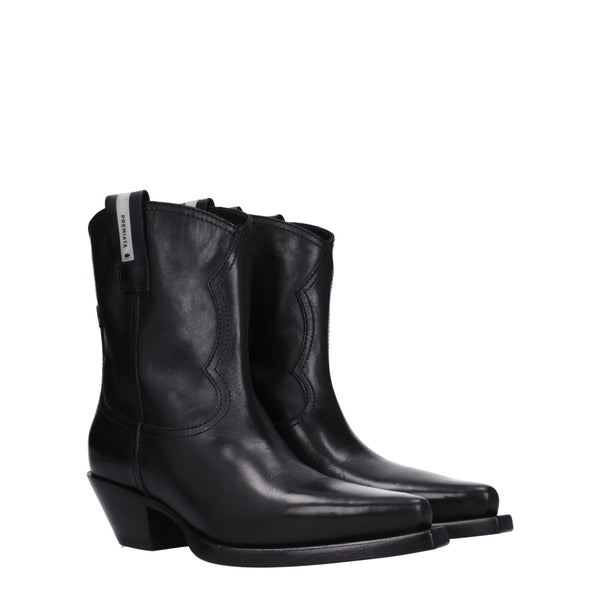 Black Leather Ankle Boots