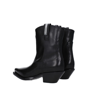 Black Leather Ankle Boots