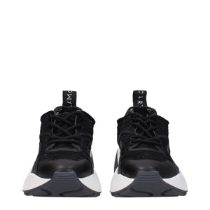 Black Fabric Chunky Sneakers