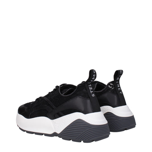 Black Fabric Chunky Sneakers