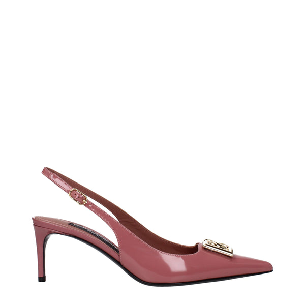 Pink Leather High Heel Pumps