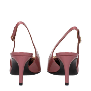 Pink Leather High Heel Pumps