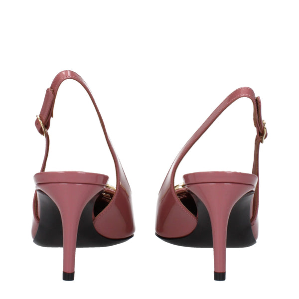 Pink Leather High Heel Pumps