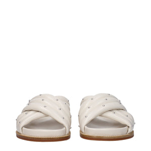 Beige Leather Slippers