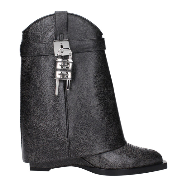 Black Leather Ankle Boots