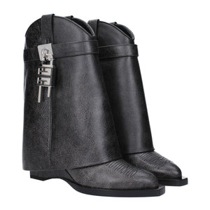 Black Leather Ankle Boots