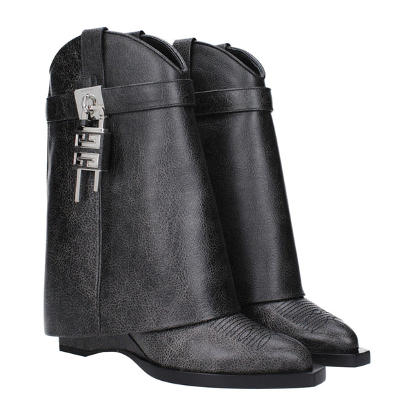 Black Leather Ankle Boots