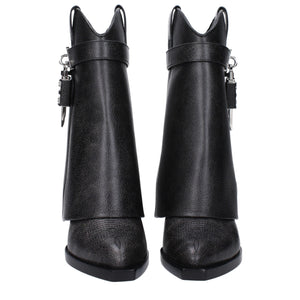 Black Leather Ankle Boots