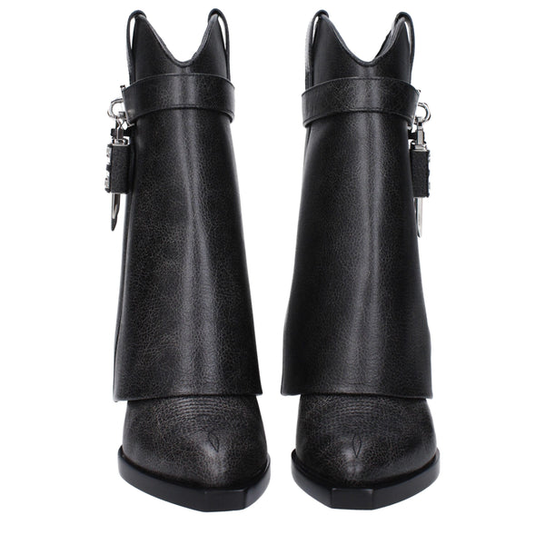 Black Leather Ankle Boots