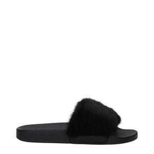Black Cotton Slippers