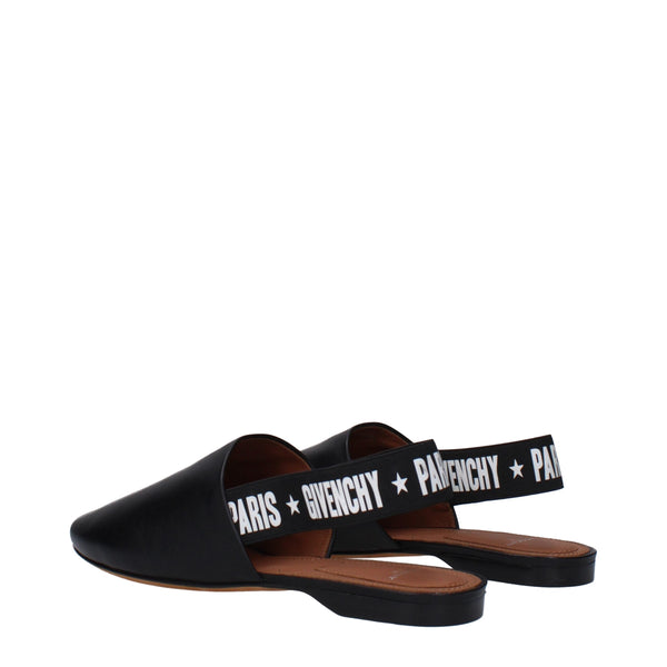 Black Leather Slides