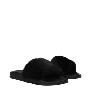 Black Cotton Slippers
