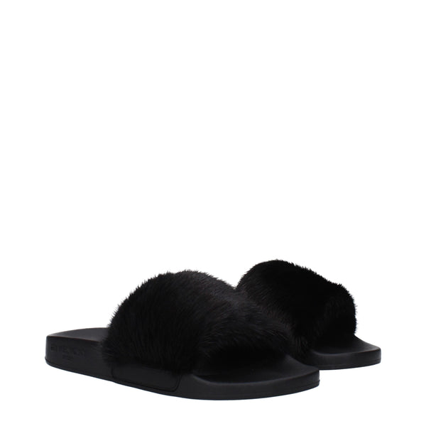 Black Cotton Slippers