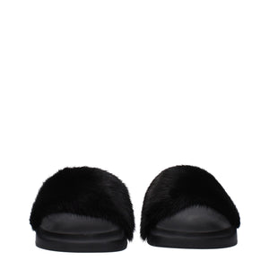 Black Cotton Slippers