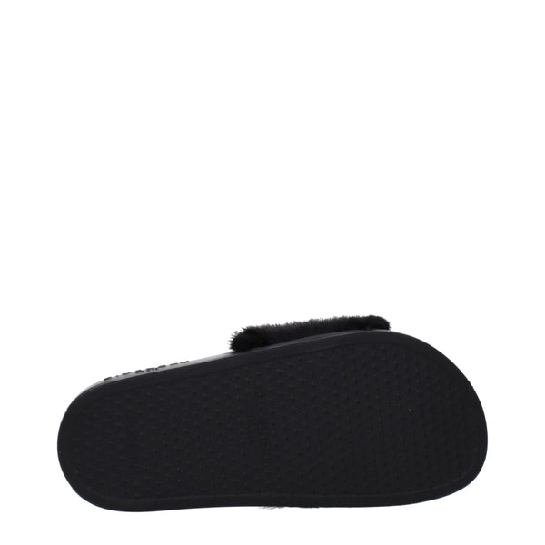 Black Cotton Slippers