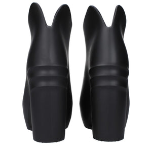 Black Cotton Wedge Sandals