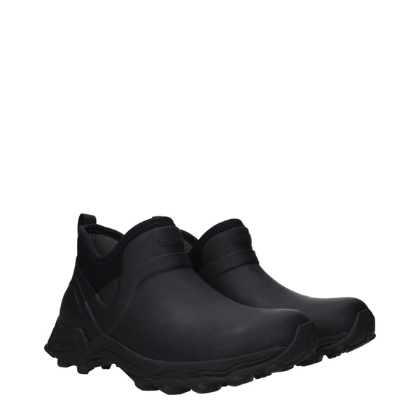 Black Cotton Ankle Boots