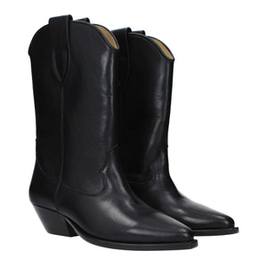 Black Leather Ankle Boots