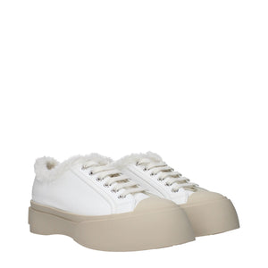 White Leather Low Top Sneakers
