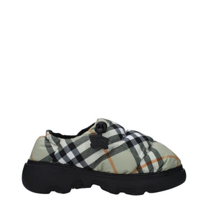 Green Fabric Slip-On Loafers