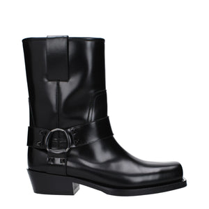 Black Leather Ankle Boots