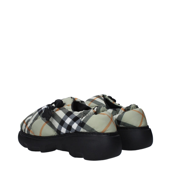 Green Fabric Slip-On Loafers
