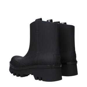 Black Cotton Ankle Boots