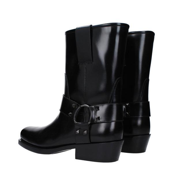 Black Leather Ankle Boots