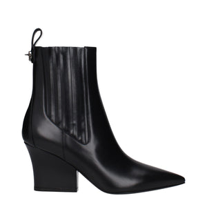 Black Leather Ankle Boots