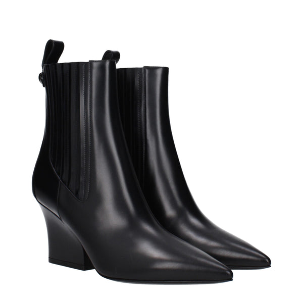Black Leather Ankle Boots