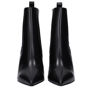 Black Leather Ankle Boots