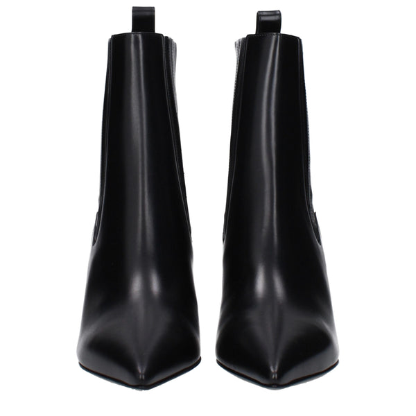 Black Leather Ankle Boots
