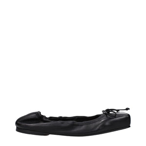 Black Leather Ballet Flats