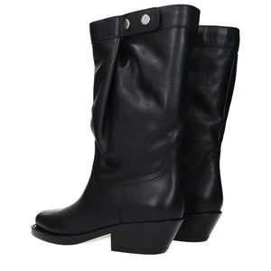 Black Leather Ankle Boots