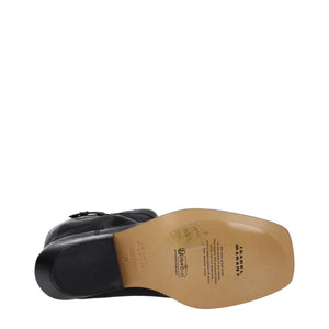 Black Leather Ankle Boots