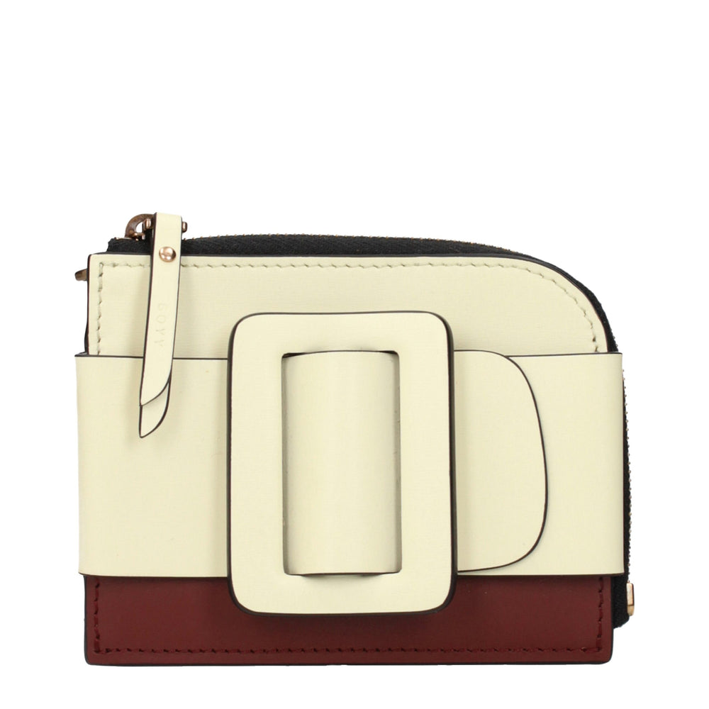 Beige Leather Cardholder