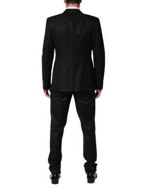 Black Jacquard Single Breasted 2 Piece Suit