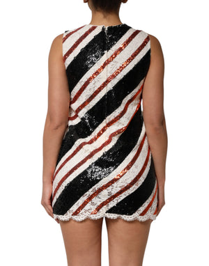 Multicolor Sequin Embellished Shift Dress